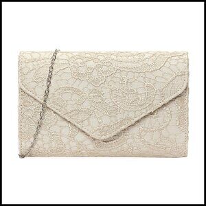 Lace Evening Clutch Purse Elegant Formal Party Crossbody Envelope Handbag